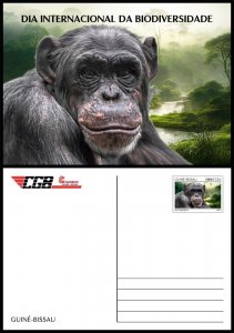 GUINEA BISSAU 2023 - STATIONERY CARD - CHIMPANZEE APES MONKEYS-