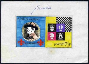 Staffa 1978 Scouts & Chess - original hand-painted ar...