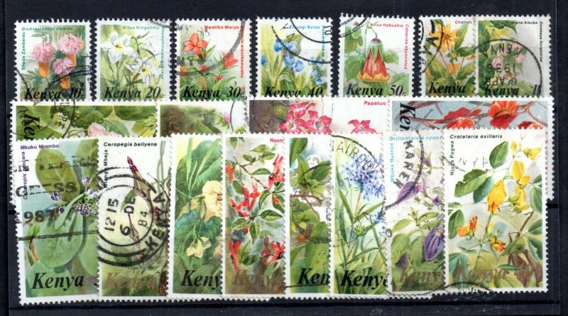 Kenya 1983 Flowers fine used set #257-271 (no 80c) WS16005