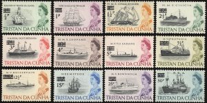 TRISTAN DA CUNHA Sc 141-52 VF/NH - 1971 Ships Issue - Complete Set - Fresh!