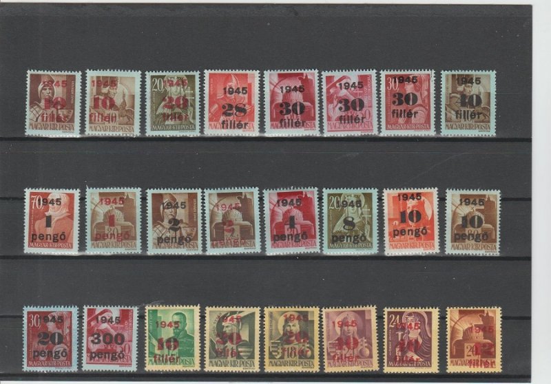 Hungary  Scott#  657-698  MH  (1945 Surcharged)