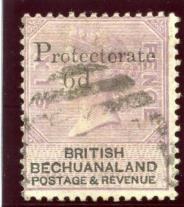 Bechuanaland 1888 QV 6d on 6d lilac & black very fine used. SG 45. Sc 65.