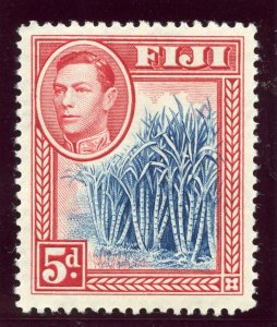 Fiji 1938 KGVI 5d blue & scarlet MLH. SG 258. Sc 123.