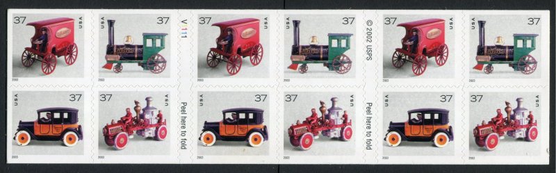USA 3645h (2003)  MNH  Booklet Pane of 20  (FV  $7.40)
