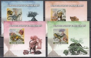 Guinea Bissau, 2008 issue. Dinosaurs on 4 Deluxe s/sheets. ^