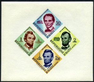 Haiti 1959 MNH Stamps Souvenir Sheet Scott C144a President Lincoln