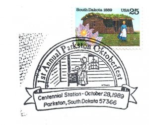 US SPECIAL PICTORIAL POSTMARK COVER 1st ANNUAL PARKSTON SOUTH DAKOTA OKTOBERFEST