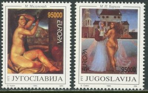 YUGOSLAVIA Sc#2206-2207 1993 Europa Nudes Paintings Complete Set OG Mint NH