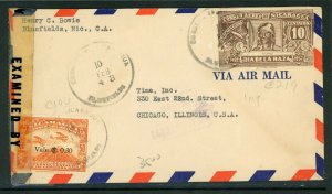 Nicaragua 1943 Momotombo Airmail Censored Cover U703 ⭐⭐⭐⭐⭐
