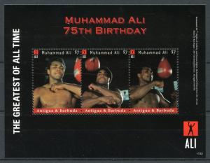 Muhammad Ali Stamps Antigua & Barbuda 2017 MNH Boxing 75th Bday Sports 3v M/S