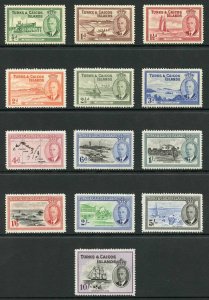 Turks and Caicos SG221/33 1950 Set Fresh M/M