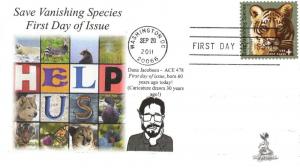 Save Vanishing Species First Day Cover, w/ 4-bar cancel,  #1