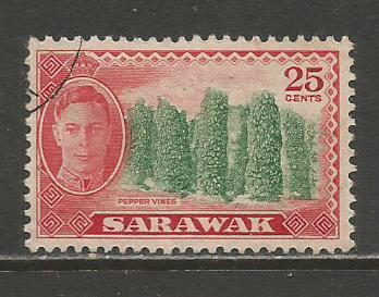 Sarawak   #190  Used  (1950)  c.v. $0.60