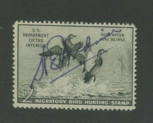 1951 US Federal Hunting Permit Duck Stamp #RW51 Used F/VF Pen Cancel