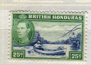 BRITISH HONDURAS; 1938 early GVI Pictorial issue Mint hinged 25c. value