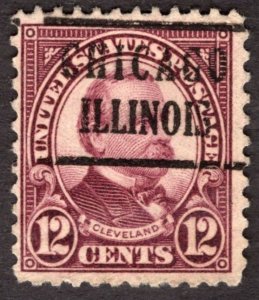 1931, US 12c, Grover Cleveland, Used, Chicago precancel, Sc 693