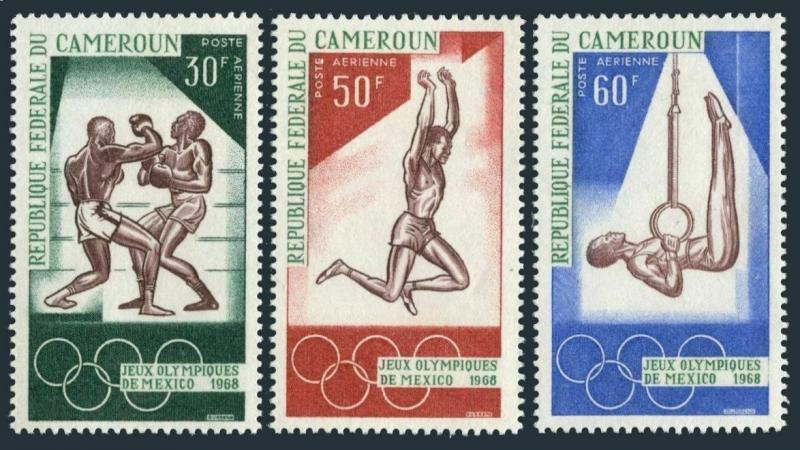 Cameroun C107-C109,C109a,MNH.Mi 552-554,Bl.4. Olympics Mexico-1968.Boxing,Jump,