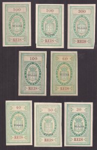 NYASSA: REVENUE ISSUES incl Scarce 40Reis EIGHT DIFFERENT some w gum