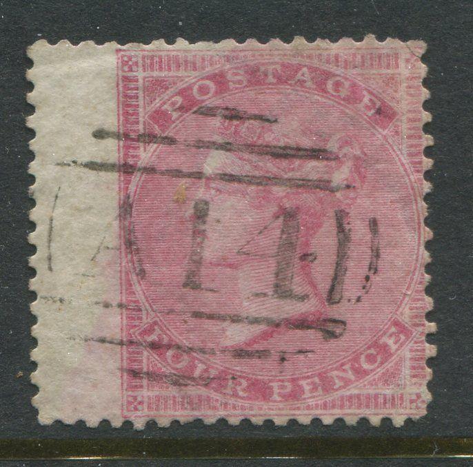 GB 1857 4d rose cancelled by a Tobago West Indies A14