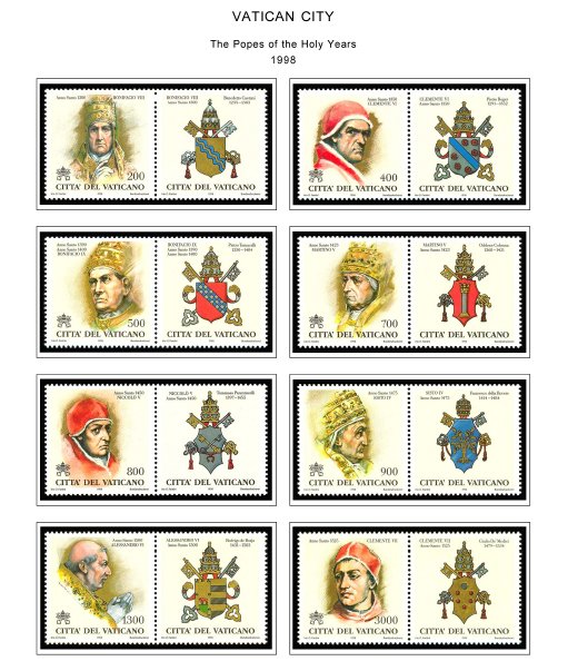 VATICAN CITY STAMP ALBUM PAGES 1921-2011 (191 PDF color illustrated pages)