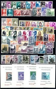 Spain 1961 Complete Year Set  MNH