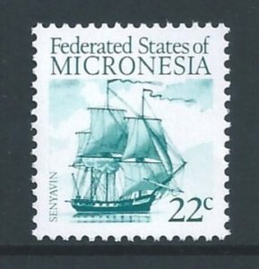 Micronesia #34 NH 22c 1986 Defin., Sailship