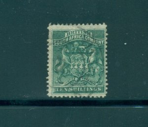 Rhodesia - Sc#15. 10Sh 1890 Coat of Arms. Used. $110.00.