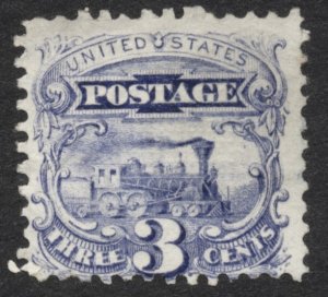 USA #114 Locomotive 3c Postage Stamp 1869 Mint No Gum