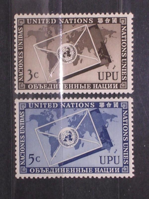 U. N. 1953 Universal Postal Union  set of  two Mint N/H