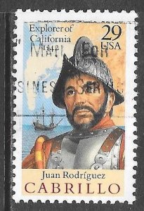 USA 2704: 29c Juan Cabrillo, Ship, Map of San Diego Bay Area, used, VF