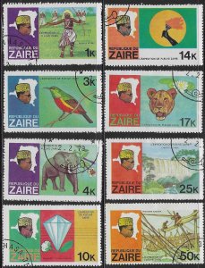 Zaire #902-909 (1979), CTO compl. set, cat. $2.75