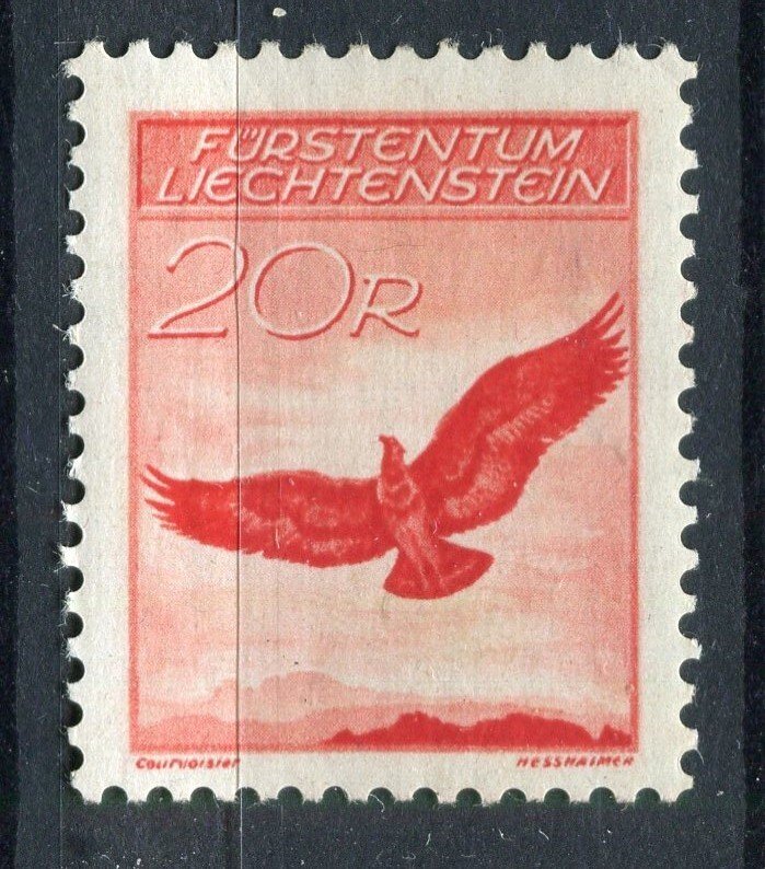 LIECHTENSTEIN; 1934 early Birds Airmail issue Mint hinged 20Rp. value