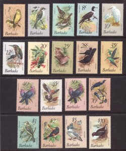 1979 Barbados Sc #495-511 Exotic Birds, Fauna - Full set of stamps MNH Cv$37.70