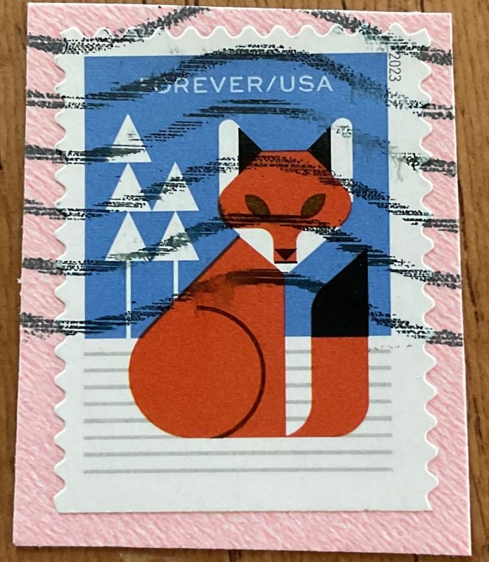 US #5825 Used Booklet Single OP Fox Winter Woodland Animals