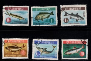 Albania Shqiperise Scott 716-721 Used CTO Fish  stamp set