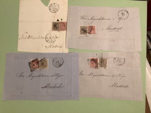 Spain 1870?s part  postal cover  4 items Ref A1786