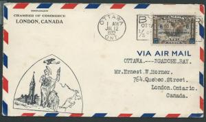 CANADA 1932 6c Ottawa Conference on first flight cover to Bradore Bay......44662