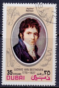 Dubai, 1972, Famous People - Ludwig van Beethoven, sc#155, cto/used**