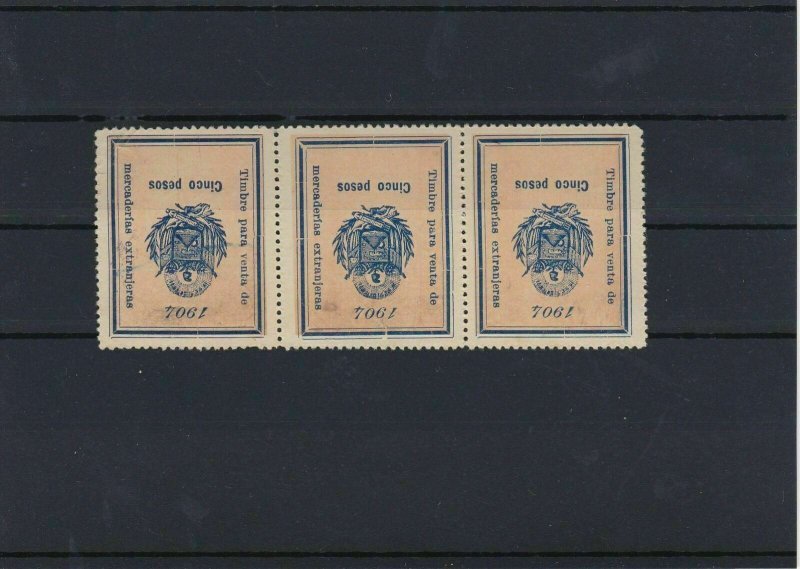 Salvador 1904 Revenue stamps block as issued Ref: 4200 