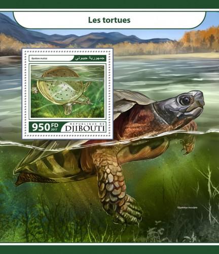DJIBUTI - 2017 - Turtles - Perf Souv Sheet - MNH