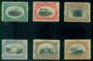 US #294-99, Complete Pan-Am Expo set, unused no gum, VF, Scott $381.00