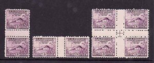 US-Sc#752- id7-unused ngai cross gutter block [NH], 2 pairs [LH]-Washington&#...