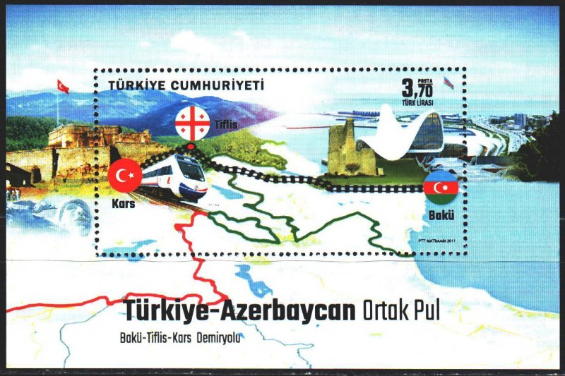 Turkey. 2017. bl171. Railway, train. MNH. 