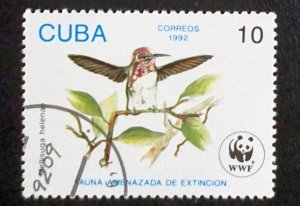 CUBA Sc# 3429 WWF HUMMINGBIRDS World Wildlife BIRDS  10c 1992 used cto