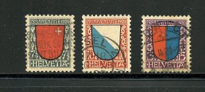 Switzerland #B15-B17 (SW202) Complete 1920 semi postal, Used, F-VF, CV$60.50