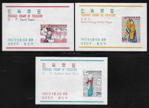 Korea 555a-557a 1967 Folklore s.s. Unused H