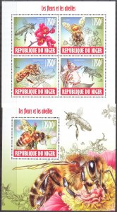 Niger 2013 Insects Honey Bees Sheet + S/S MNH