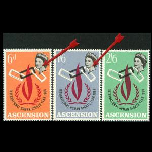 ASCENSION 1968 - Scott# 115-7 IHRY Variety Set of 3 NH