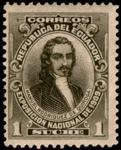 ✔️ ECUADOR 1909 - MANUEL RODRIGUEZ QUIROGA NATIONAL EXPO - SC. 188 MNH  [019]