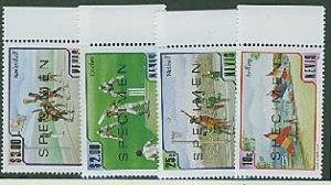 Nevis SC# 525-8 Island Sports overprinted SPECIMEN Set MNH